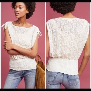 NWT Anthropologie Loretta Banded Hem Top